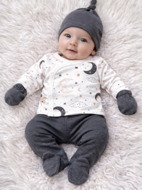 Ensemble Naissance Bébé 5 Pièces Motif Lune & Étoiles