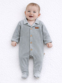 Ensemble Bébé 1 Pièces – Cardigan Bicolore & Pantalon