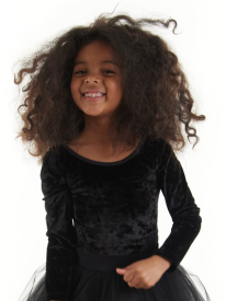 Black Velvet Bodysuit, Long-Sleeved