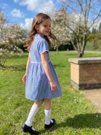 Gingham Checked Summer School Dress – 100% Organic Cotton