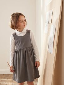 Girls' Grey Jersey School Pinafore Dress – Organic Cotton
