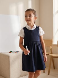 Girls' School Pinafore Dress – 100% Organic Cotton