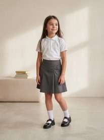 Girls' School Pleated Skirt – 100% Organic Cotton
