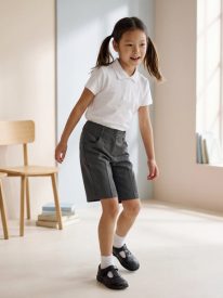 Girls' School Shorts – 100% Organic Cotton