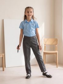Girls' School Trousers – 100% Organic Cotton