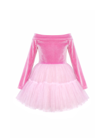 Alora Pink Velvet Tutu Dress