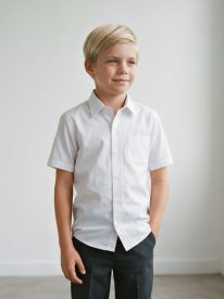 Slim Fit Short Sleeve School Shirt – 100% Organic Cotton